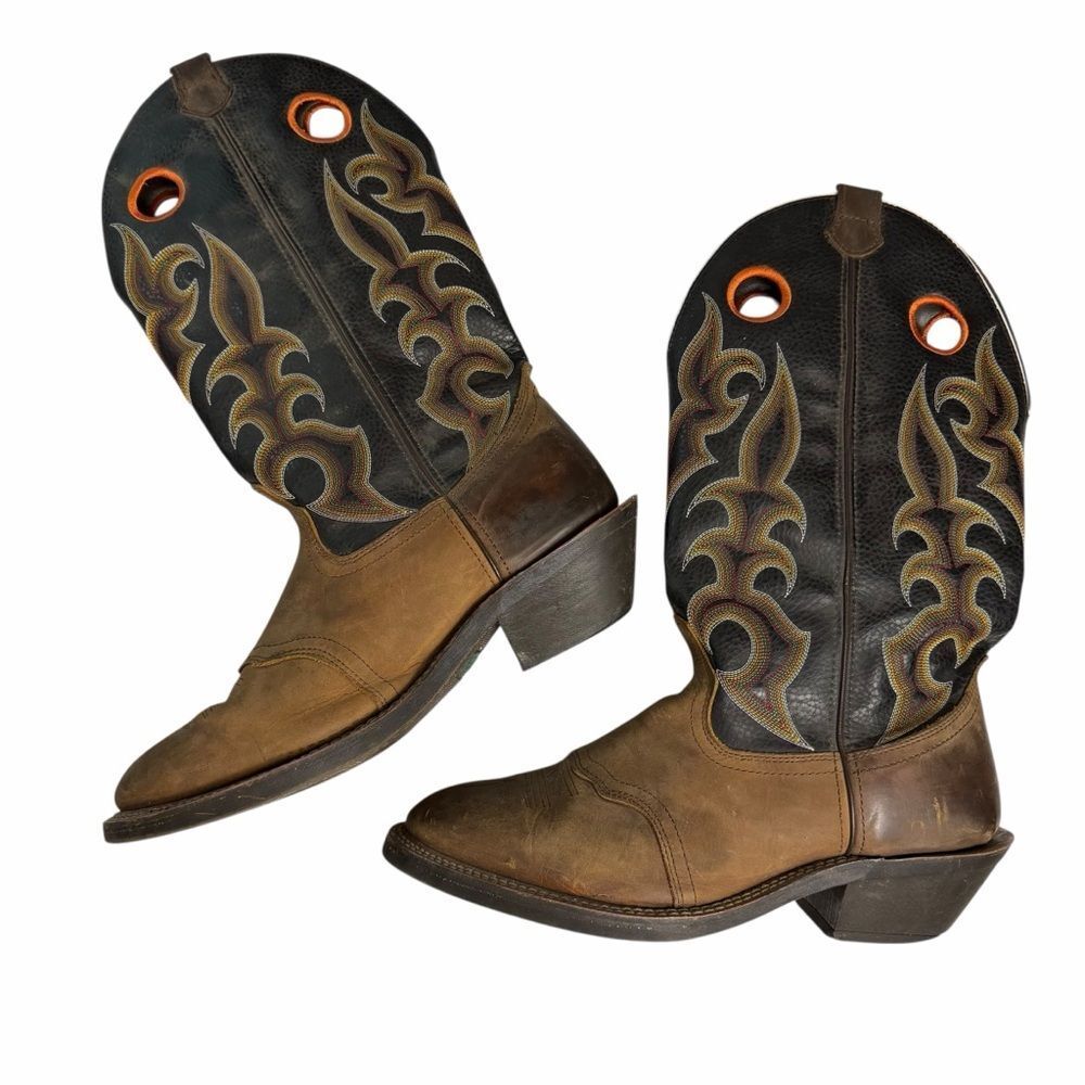 Laredo Boots Western Textured Leather Pull on size 13 men’s cowboy boots
